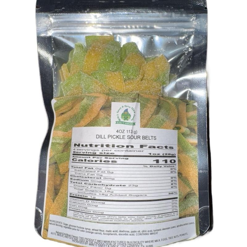 DILL PICKLE BELTS 4oz (2 Packs) Candy Snack
